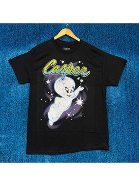 Casper the Friendly Ghost Airbrush Style Stars Cartoon Tee L